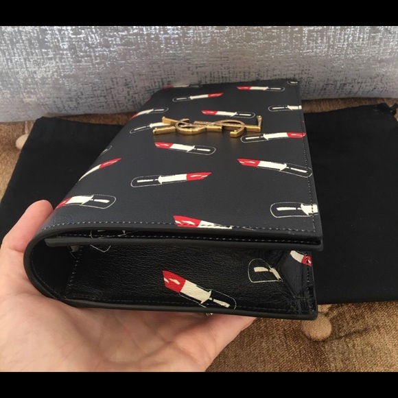 Saint Laurent Monogram Lipstick Leather Clutch - Picture 3 of 8